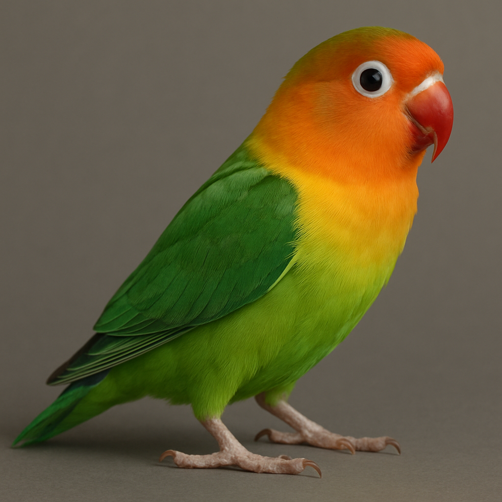 Pareja de agapornis posados juntos