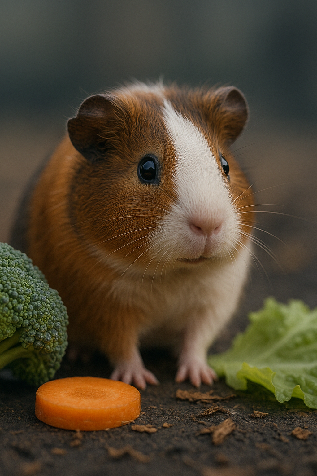 Nutrición para roedores con heno, pienso extrusionado y vegetales