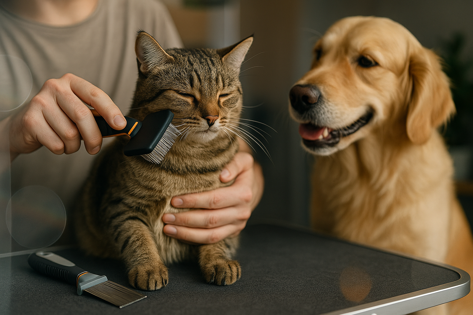 Cepillado por capas dentro del cuidado del pelaje de la mascota