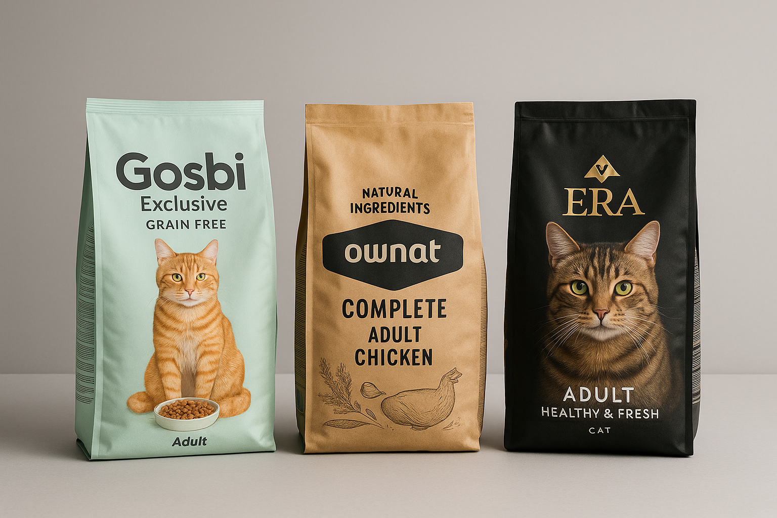 Sacos de pienso para gatos: Gosbi, Ownat y ERA
