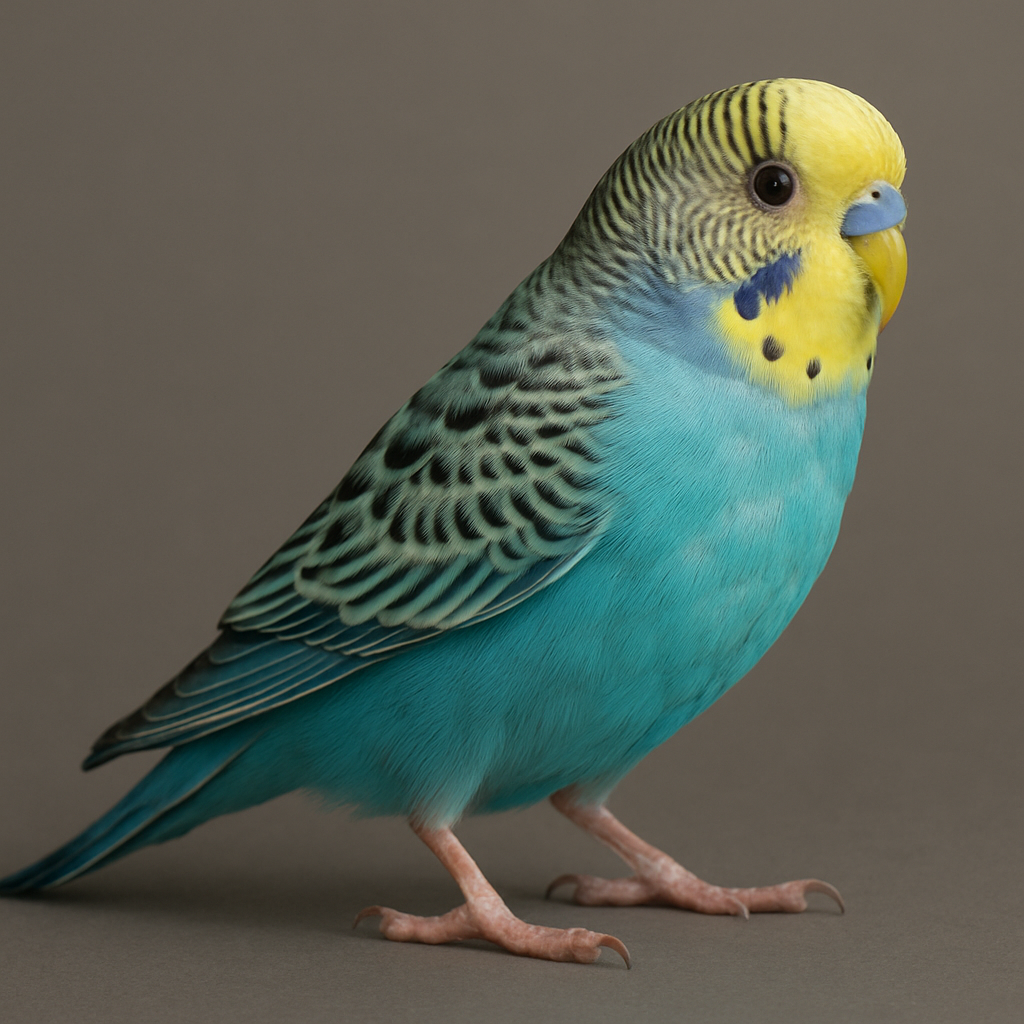 Periquito verde y azul interactuando