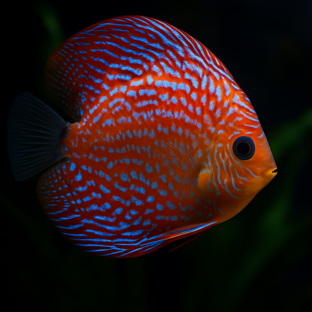 Pez disco de colores intensos y forma redondeada