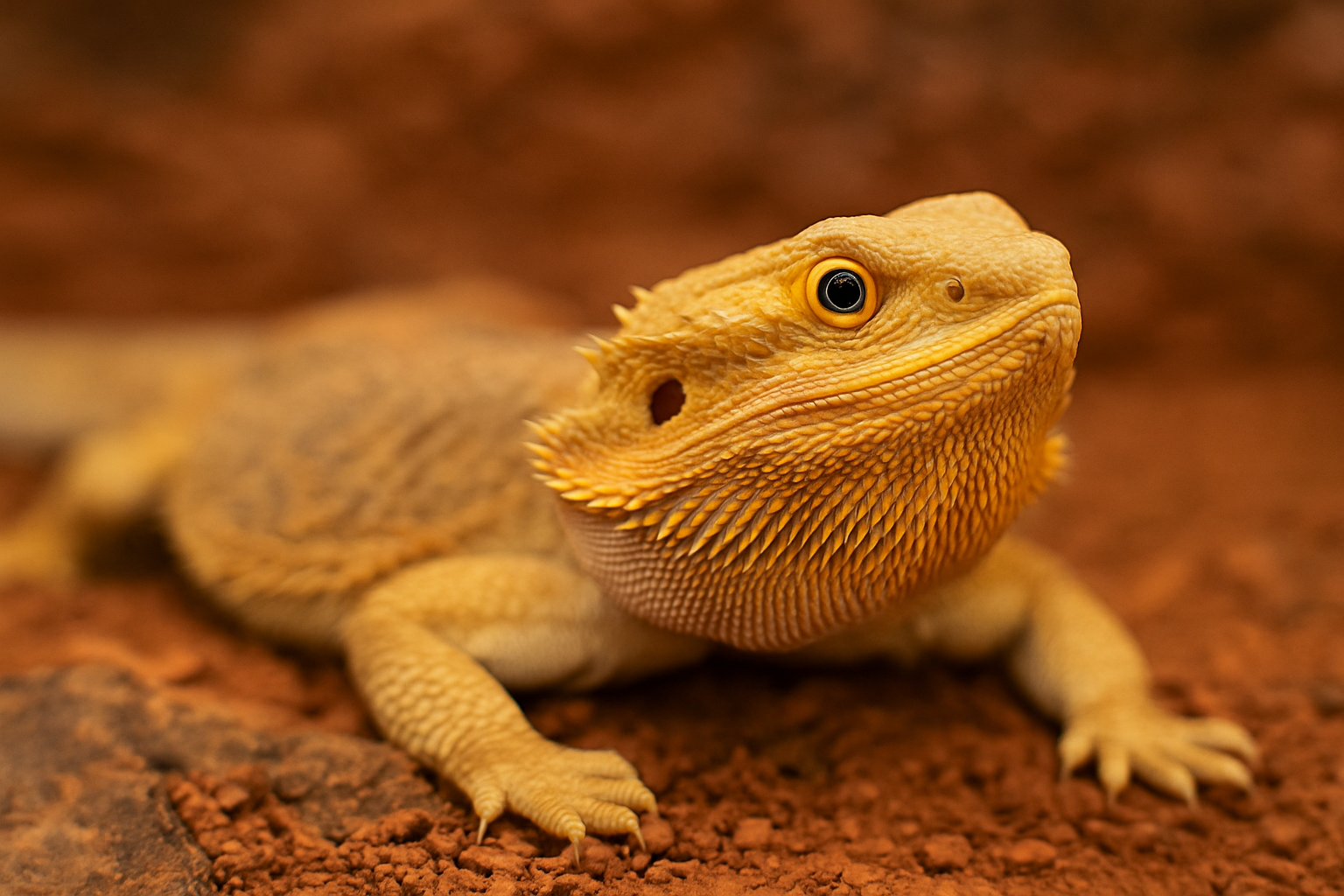 Pogona o dragón barbudo, primer plano