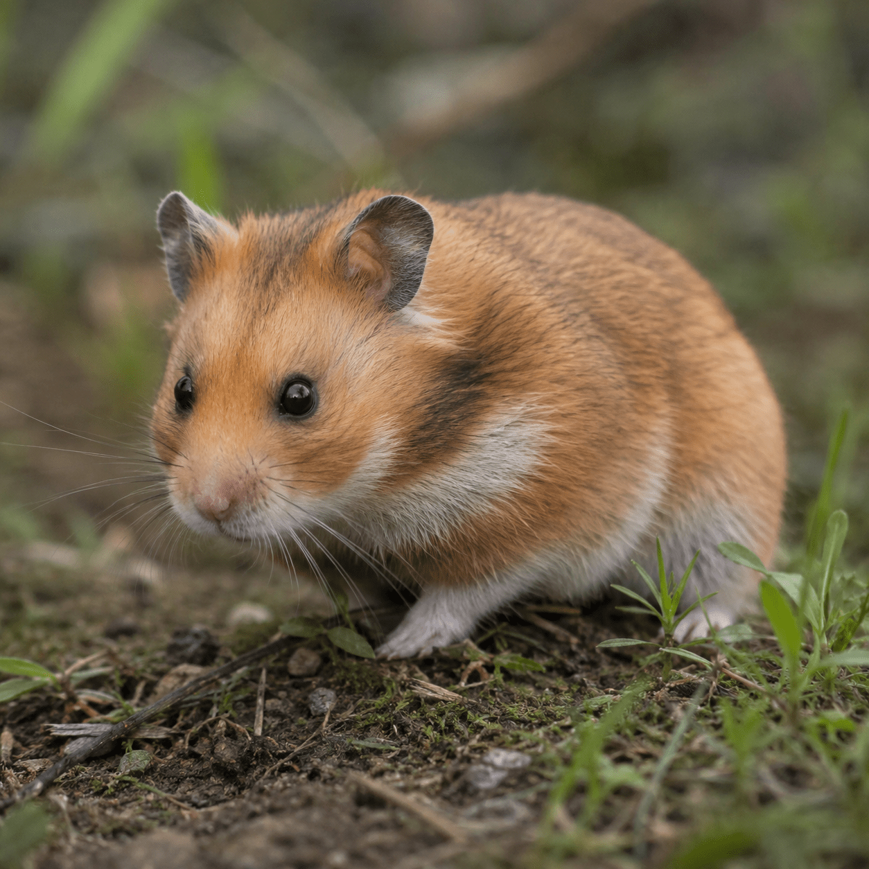 Conejo doméstico sobre heno en ambiente natural