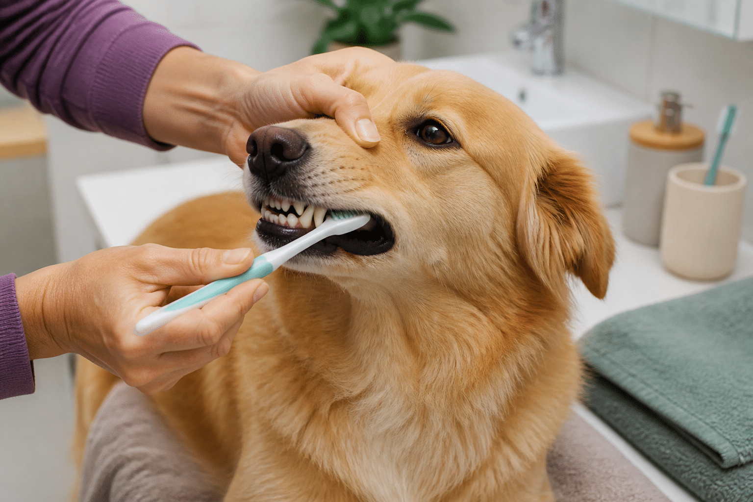 Perro y gato con dientes limpios en una guía sobre higiene dental