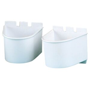 Comedero doble blanco para aves disponible en Zootropic Burgos