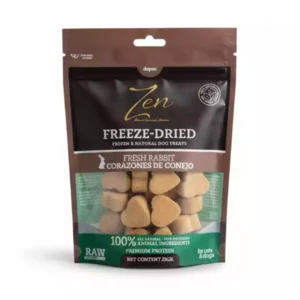 ZEN Freeze Dried Carne de conejo con hueso crudo en forma de corazón liofilizada